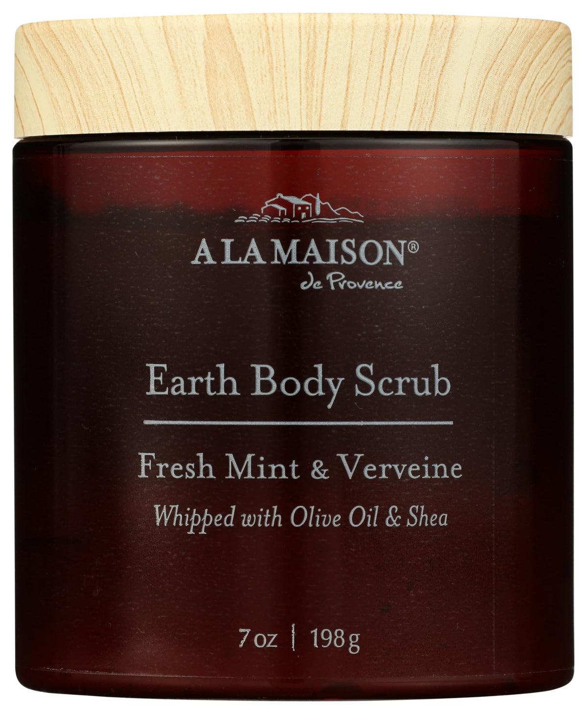 A LA MAISON Earth Body Scrub – White Tea & Rose – Natural Pumice Scrub with Shea Butter & Olive Oil – Gently Exfoliates & Softens Skin – French Formula – Plant-Based – 7 oz – Amber Collection