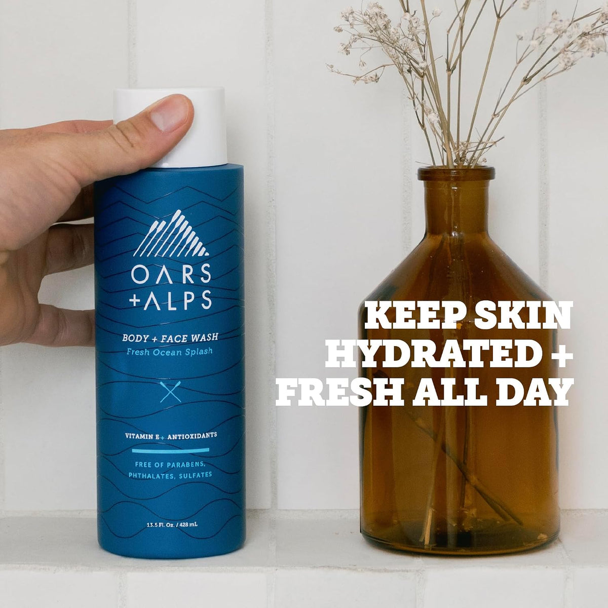 Oars + Alps Mens Body & Face Wash, Moisturizing Body Wash, 2pk, 13.5 Fl Oz
