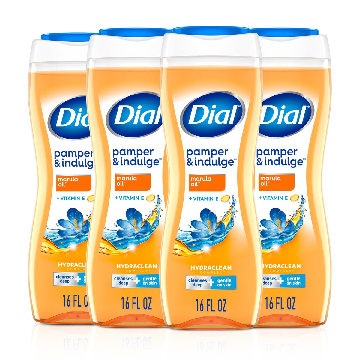 Dial Body Wash, Hydraclean Complex & Vitamin E, Gold, 16 Fl Oz, 4-Pack
