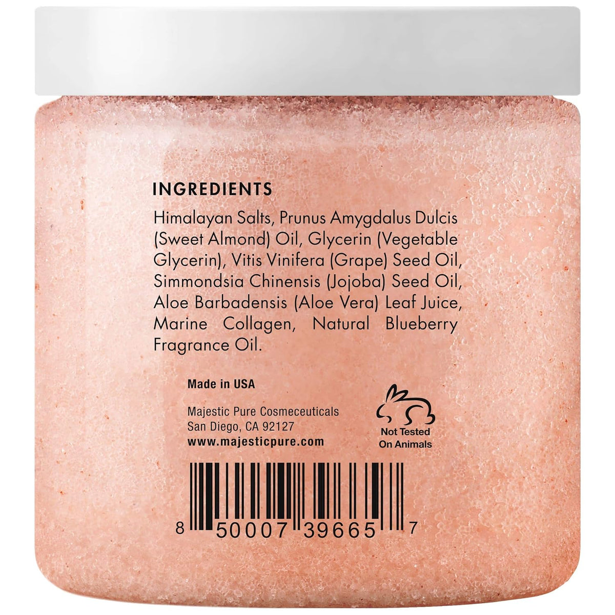 Majestic Pure Himalayan Pink Salt Body Scrub, Smoothing Buff, 10 Oz