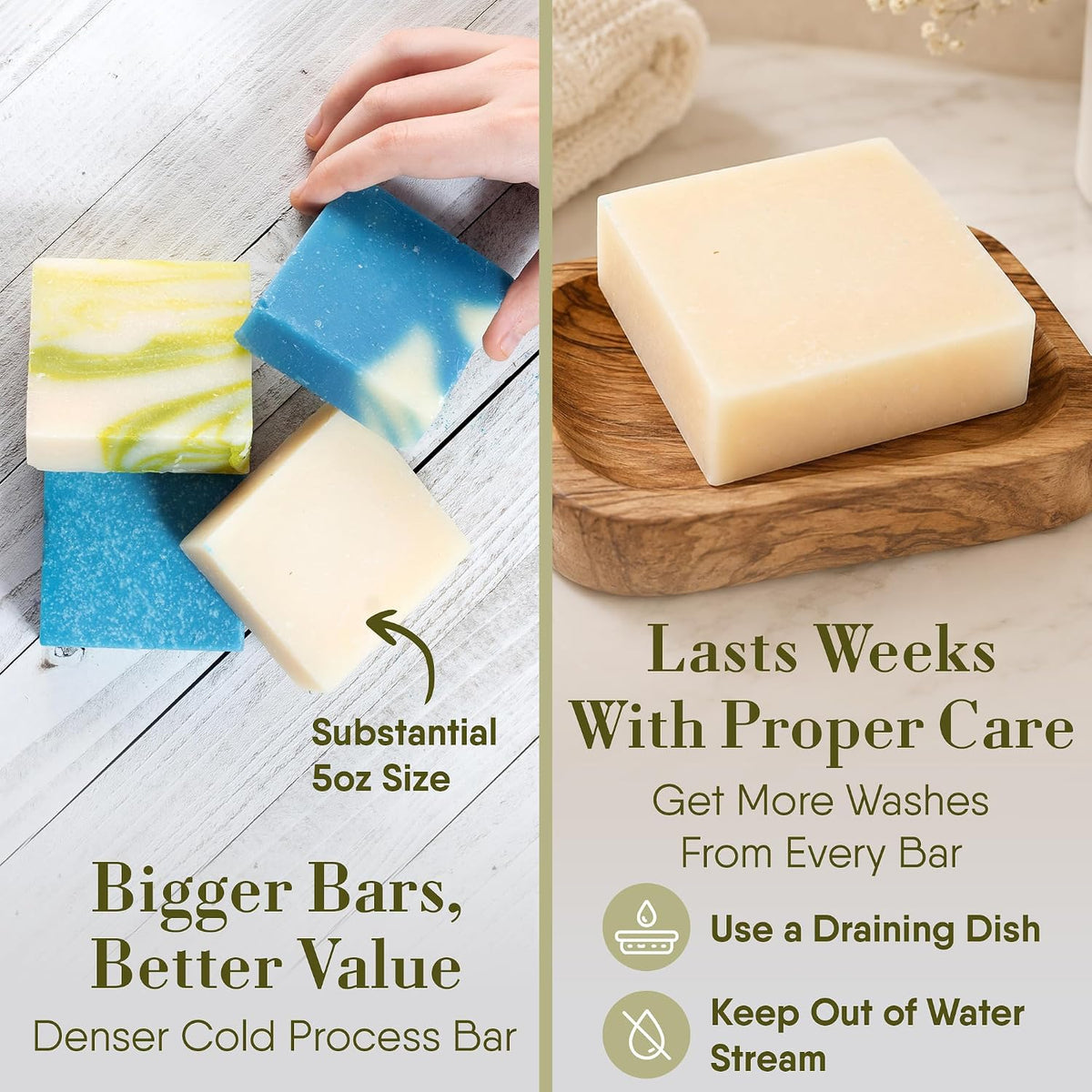 360Feel Fresh Bar Soap Set - Made in the USA - Castile Handmade Natural Cold Processed - Gentle on Sensitive Skin - 4 Refreshing Scents Aloe Vera, Cotton Blossom, Spring Scrub, Cool Water-5oz, 4-Pack