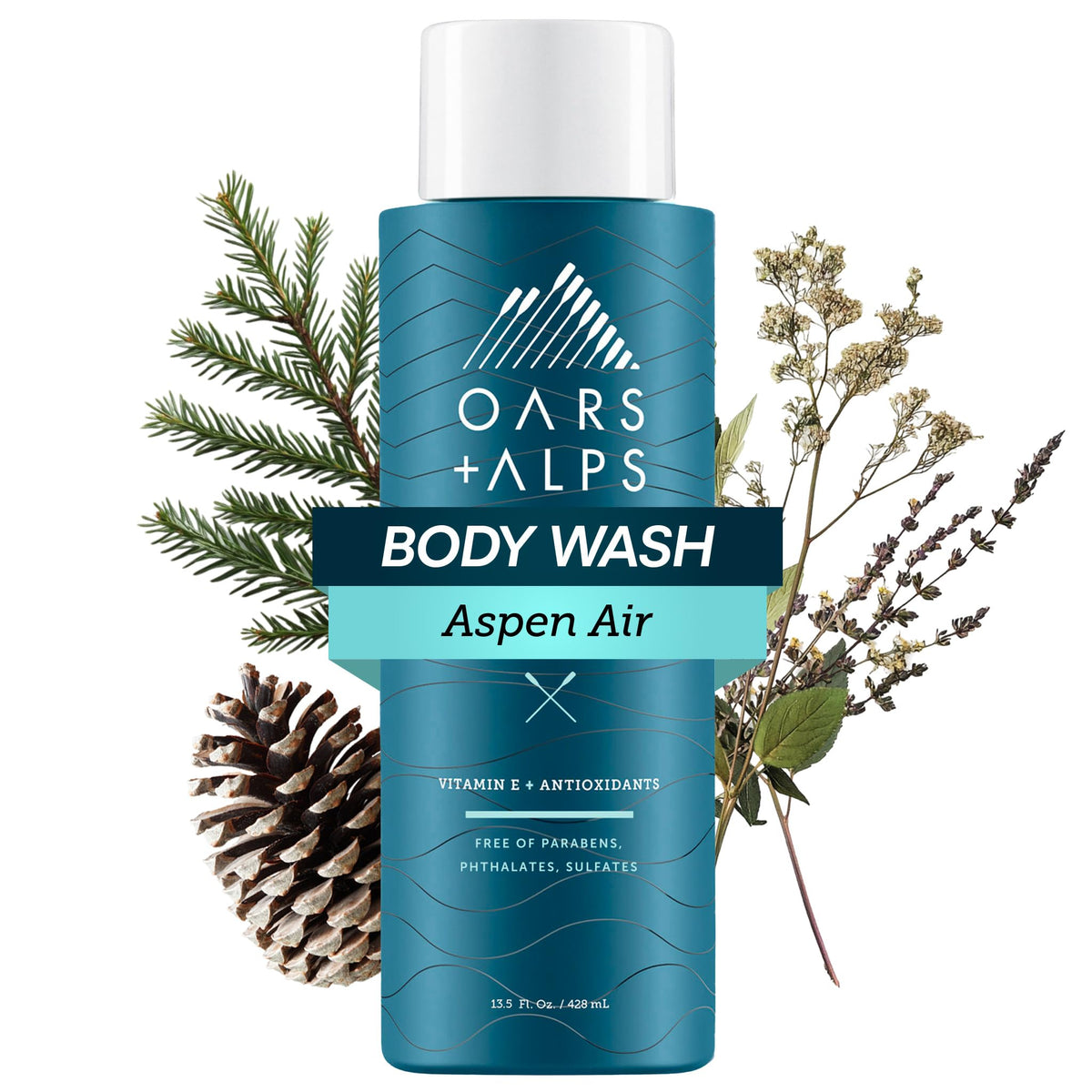 Oars + Alps Mens Body & Face Wash, Moisturizing Body Wash, 2pk, 13.5 Fl Oz