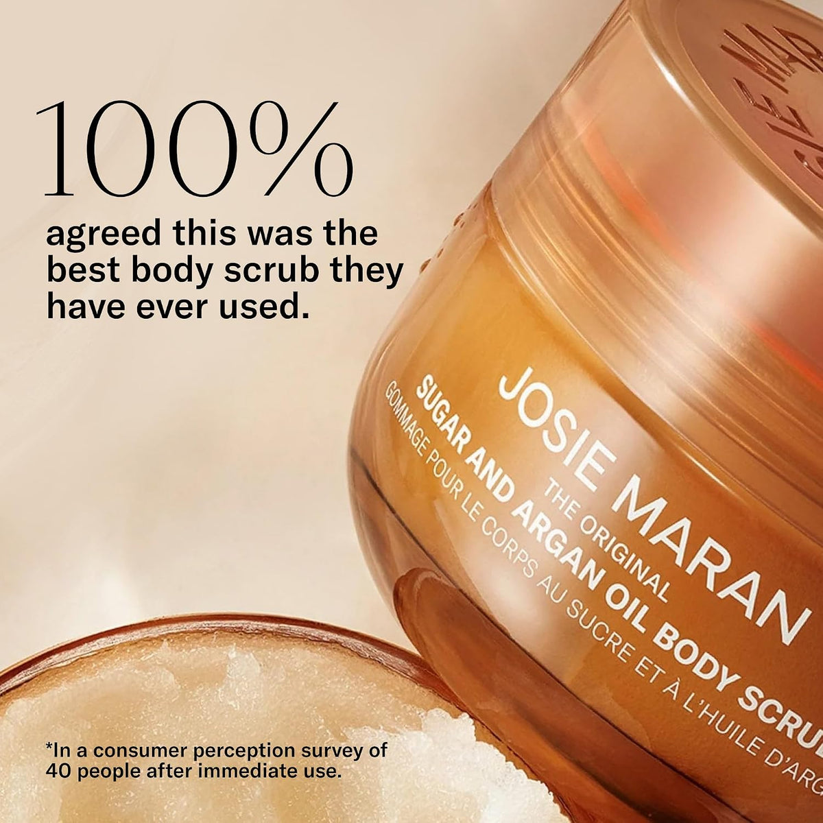 Josie Maran Topless Tangerine Argan Oil + Sugar Balm Body Scrub, 6 wt oz
