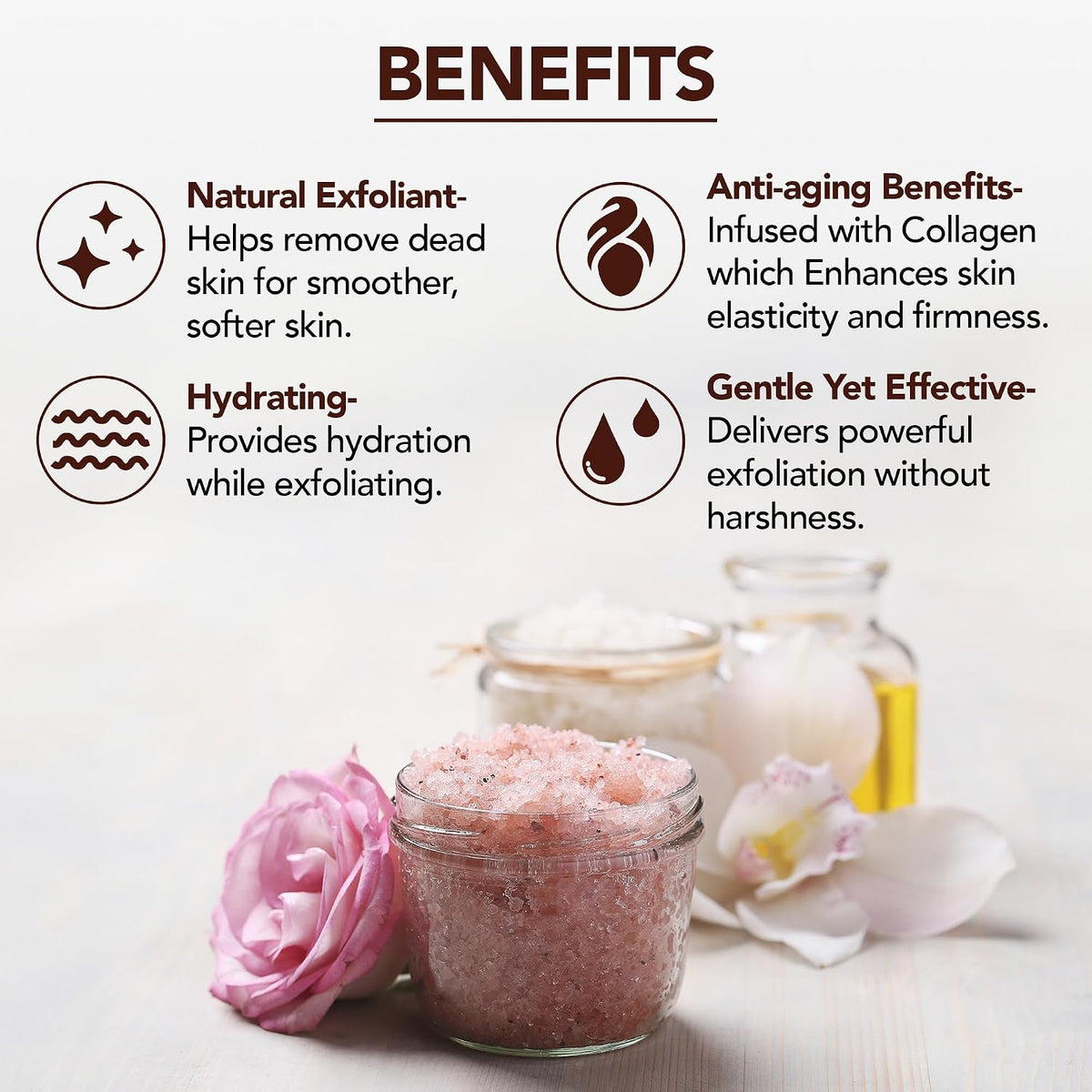Majestic Pure Himalayan Pink Salt Body Scrub, Smoothing Buff, 10 Oz