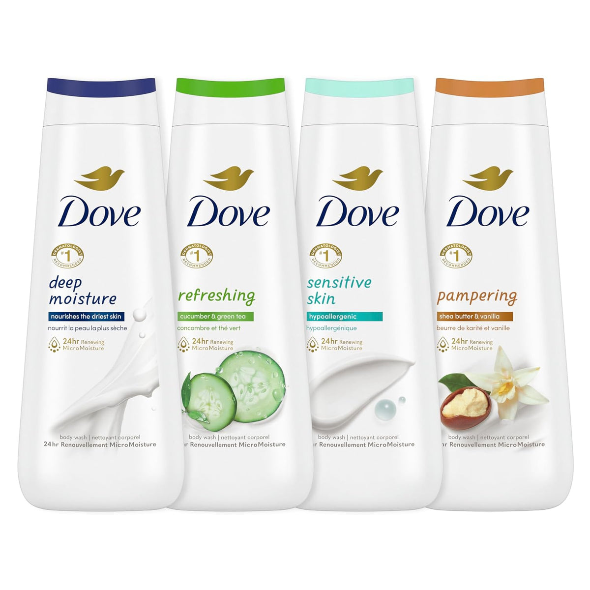 Dove Body Wash Variety Collection 20oz 4ct, Sulfate Free