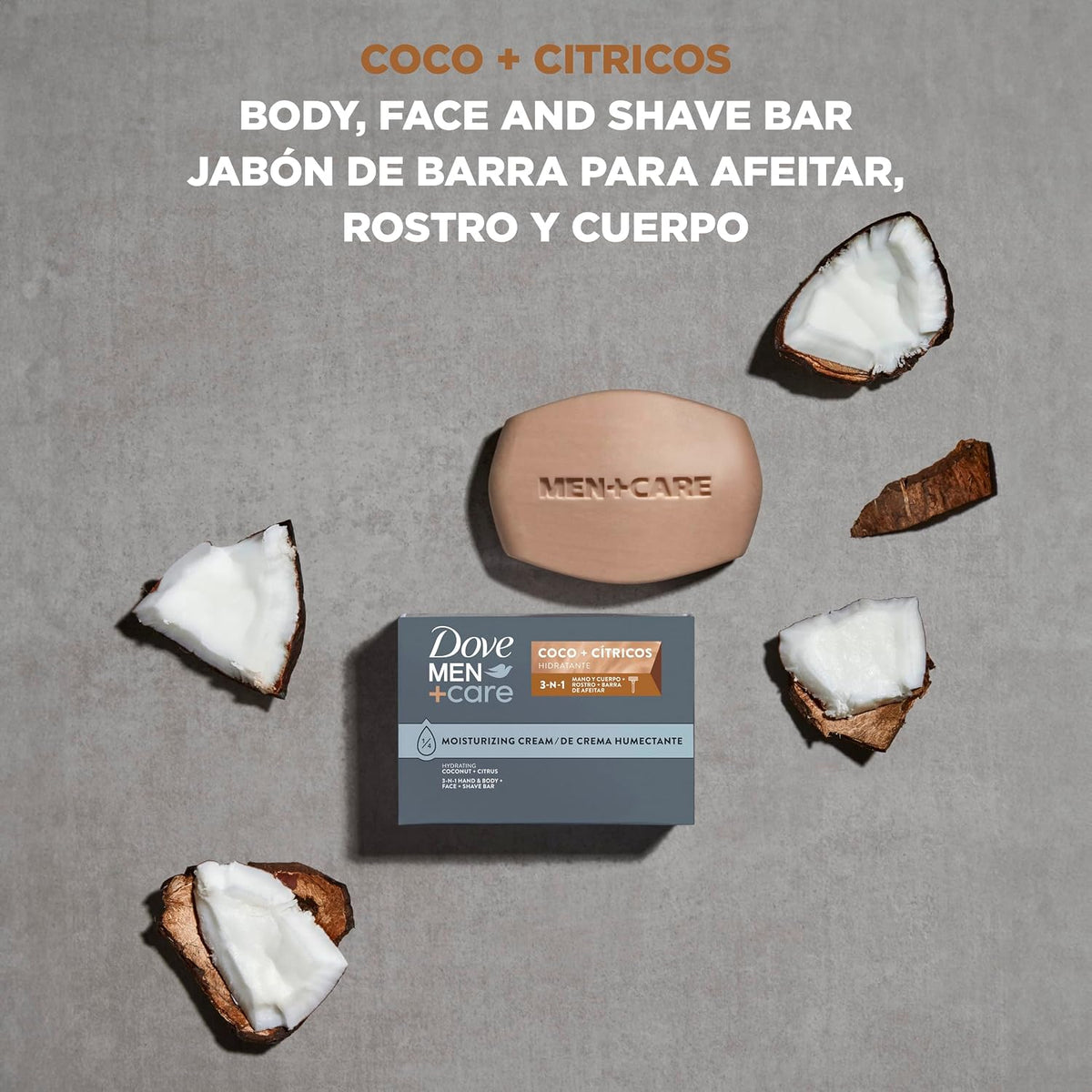 Dove Men Hidratante Coco + Cítricos Hand & Body Face 6 Count 3.75 oz