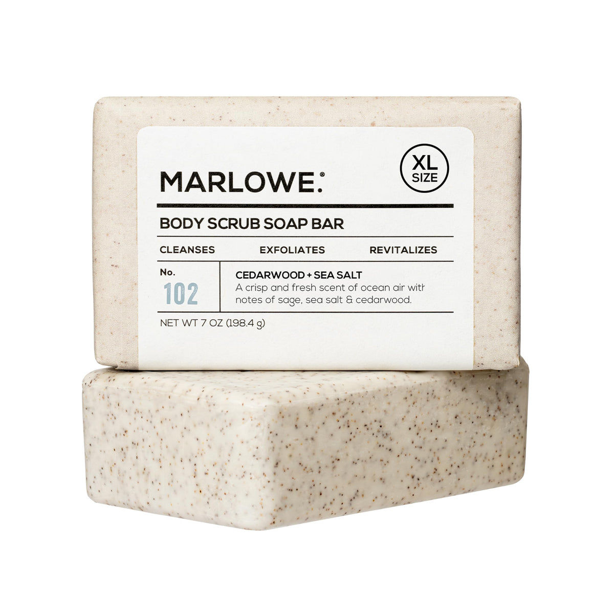 MARLOWE. Body Scrub Soap, Exfoliating Soap Bar, Sage + Fir, 7 oz (3 Bars)