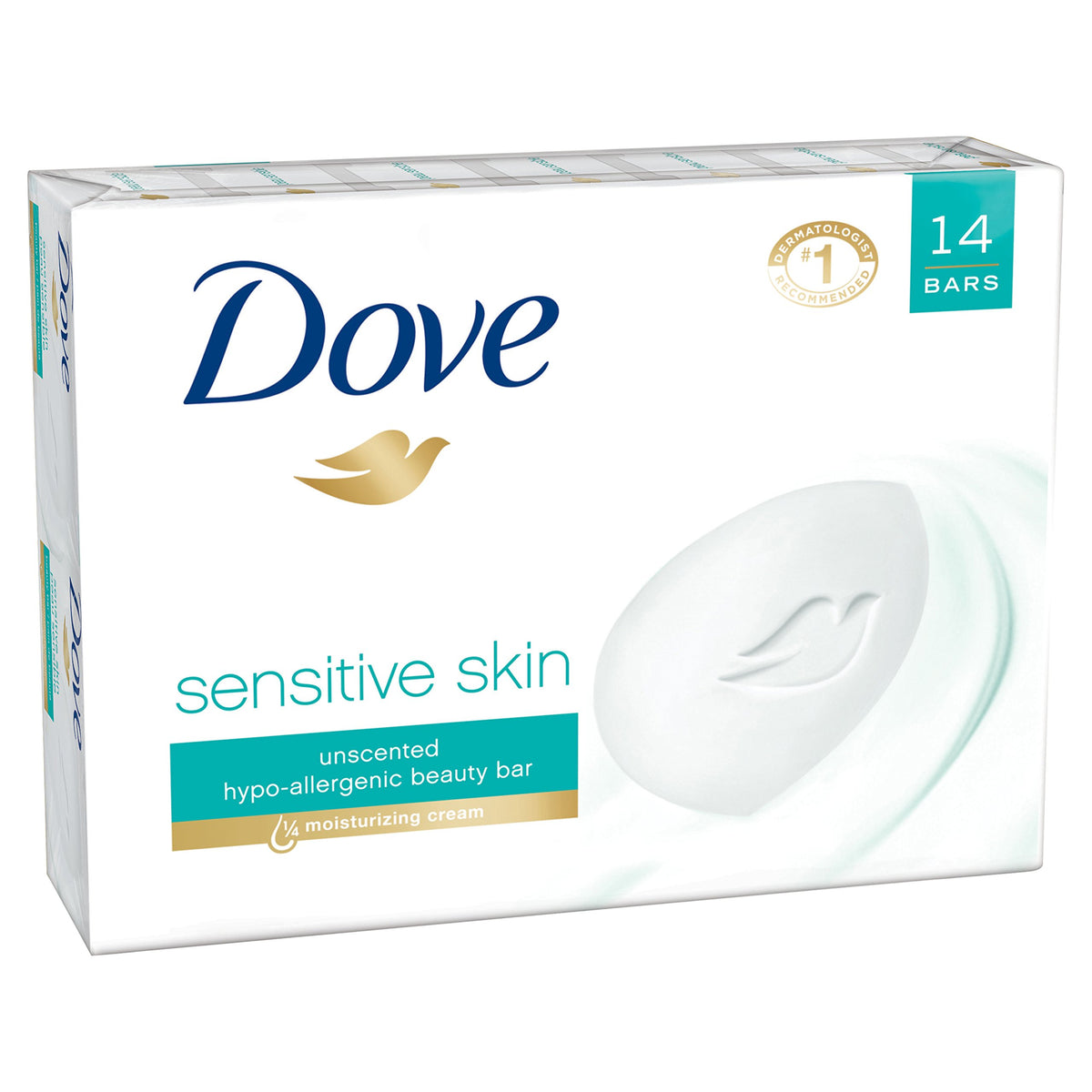 Dove Beauty Bar Soap Sensitive, 24 Bars for Sensitive Skin, 3.75 oz