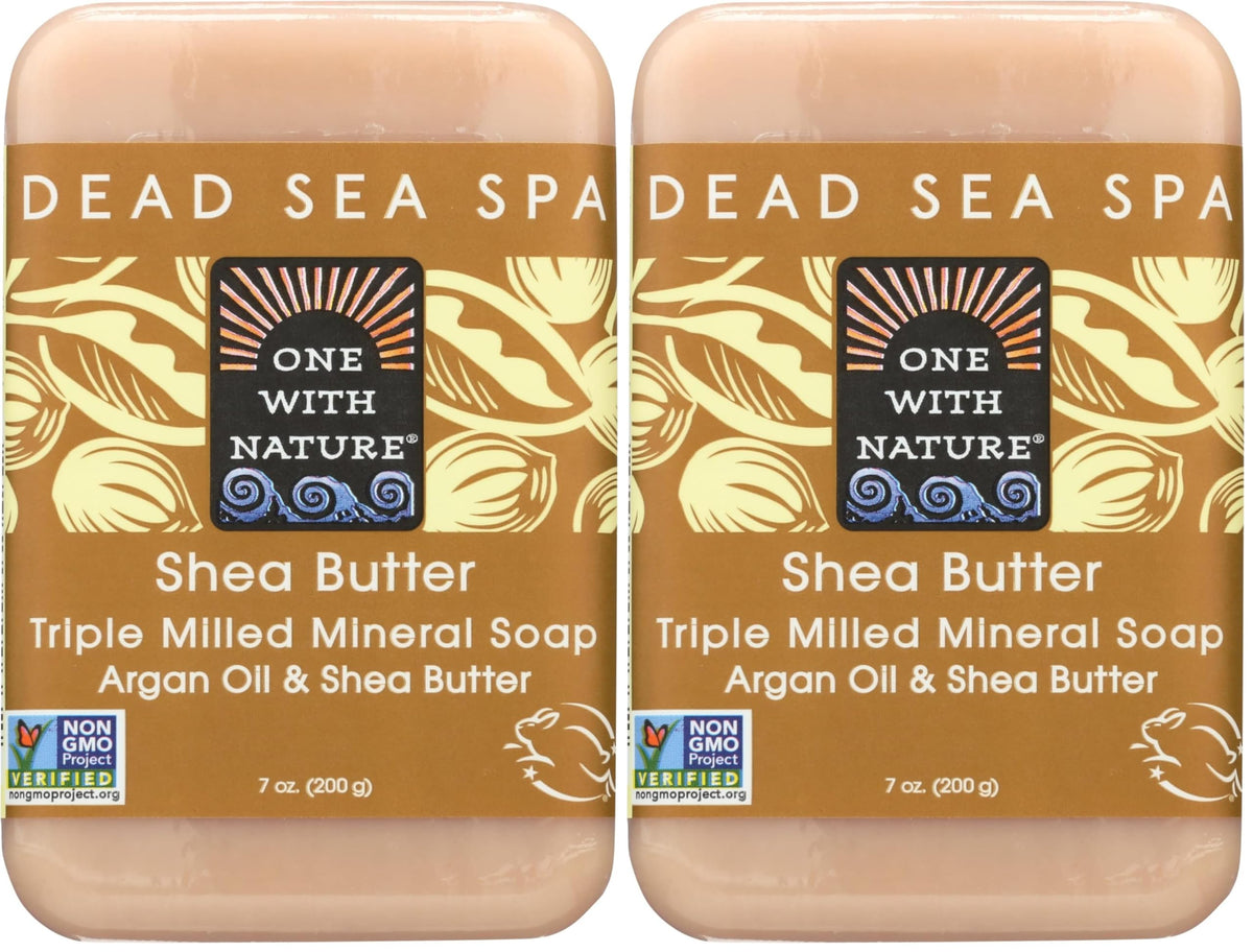 One With Nature Shea Butter Dead Sea Mineral Soap, 7 Ounce Bars (Pack of 6)