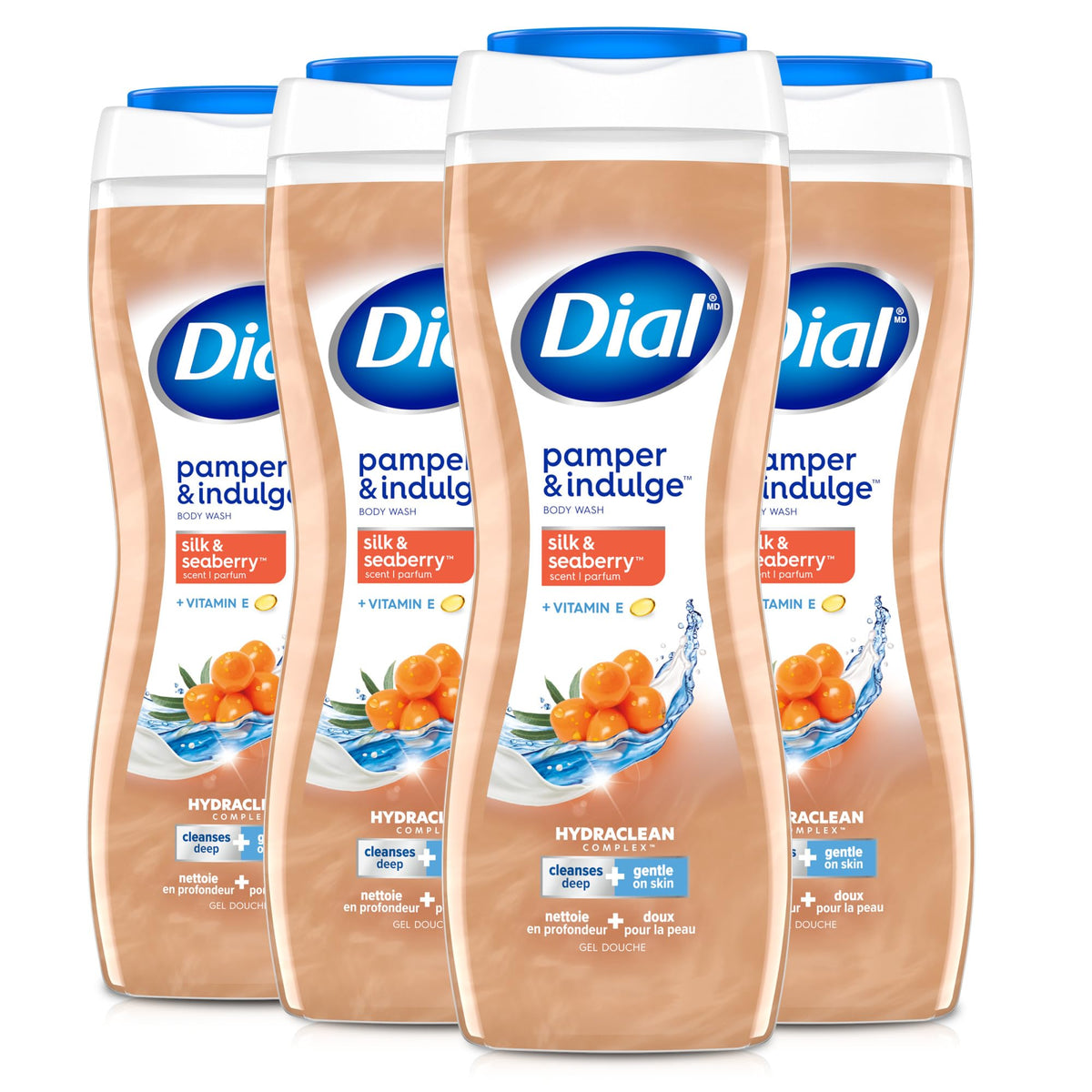 Dial Body Wash, Hydraclean Complex & Vitamin E, Gold, 16 Fl Oz, 4-Pack