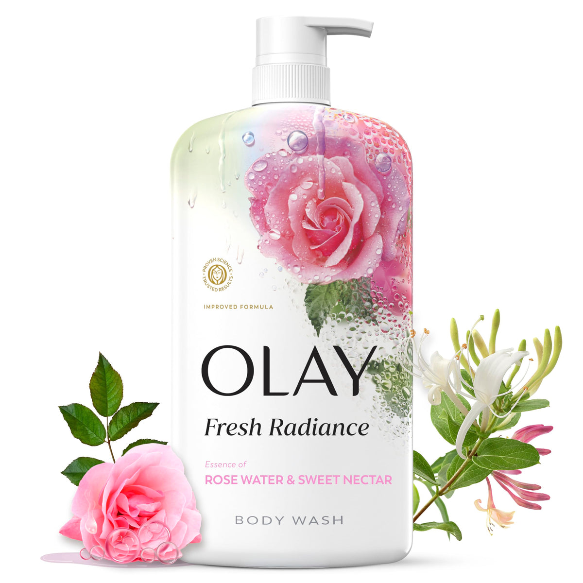 Olay Body Wash for Women, Fresh Radiance, 24/7 Skin-Loving Freshness, Visibly Radiant, Plant Based Cleansers, Vitamin B3 & Antioxidant Blend, For All Skin Types, Black Cherry & Vanilla Scent, 29 fl oz
