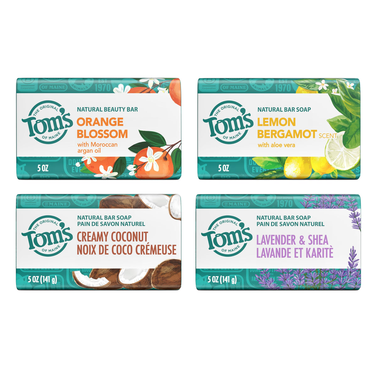 Tom's of Maine Natural Beauty Bar Soap, Creamy Coconut With Virgin Coconut Oil, 5 oz. 6-Pack (Packaging May Vary)