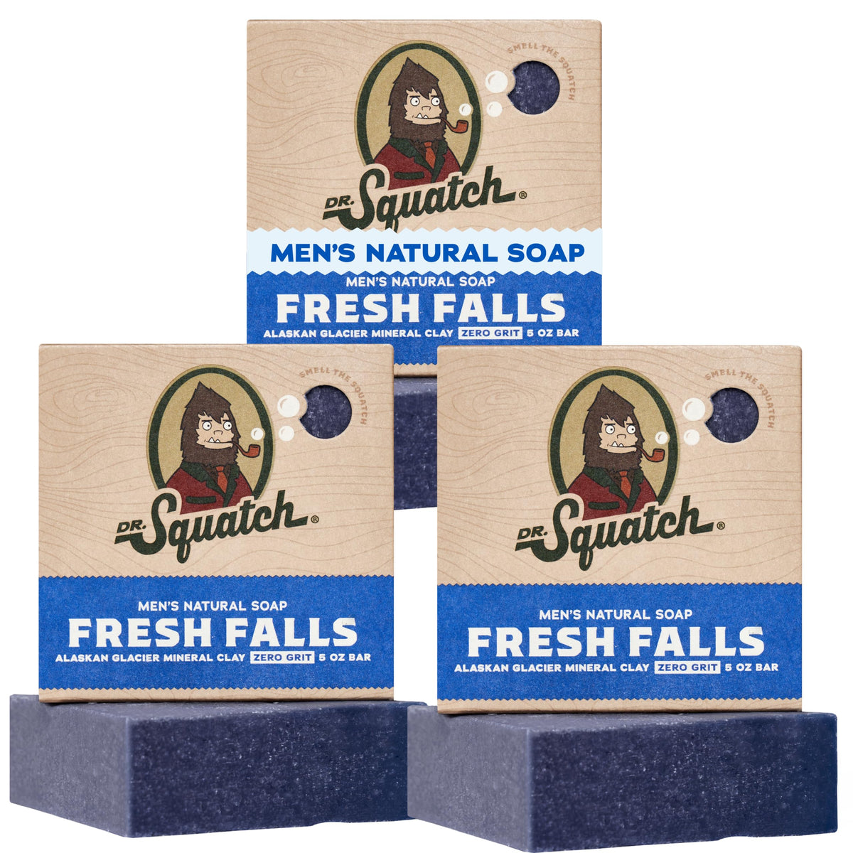 Dr. Squatch Natural Men’s Bar Soap - Cold Process Body Soap Bar with Natural Oils - Gifts for Men - Bay Rum (5 oz, 3-Pack)