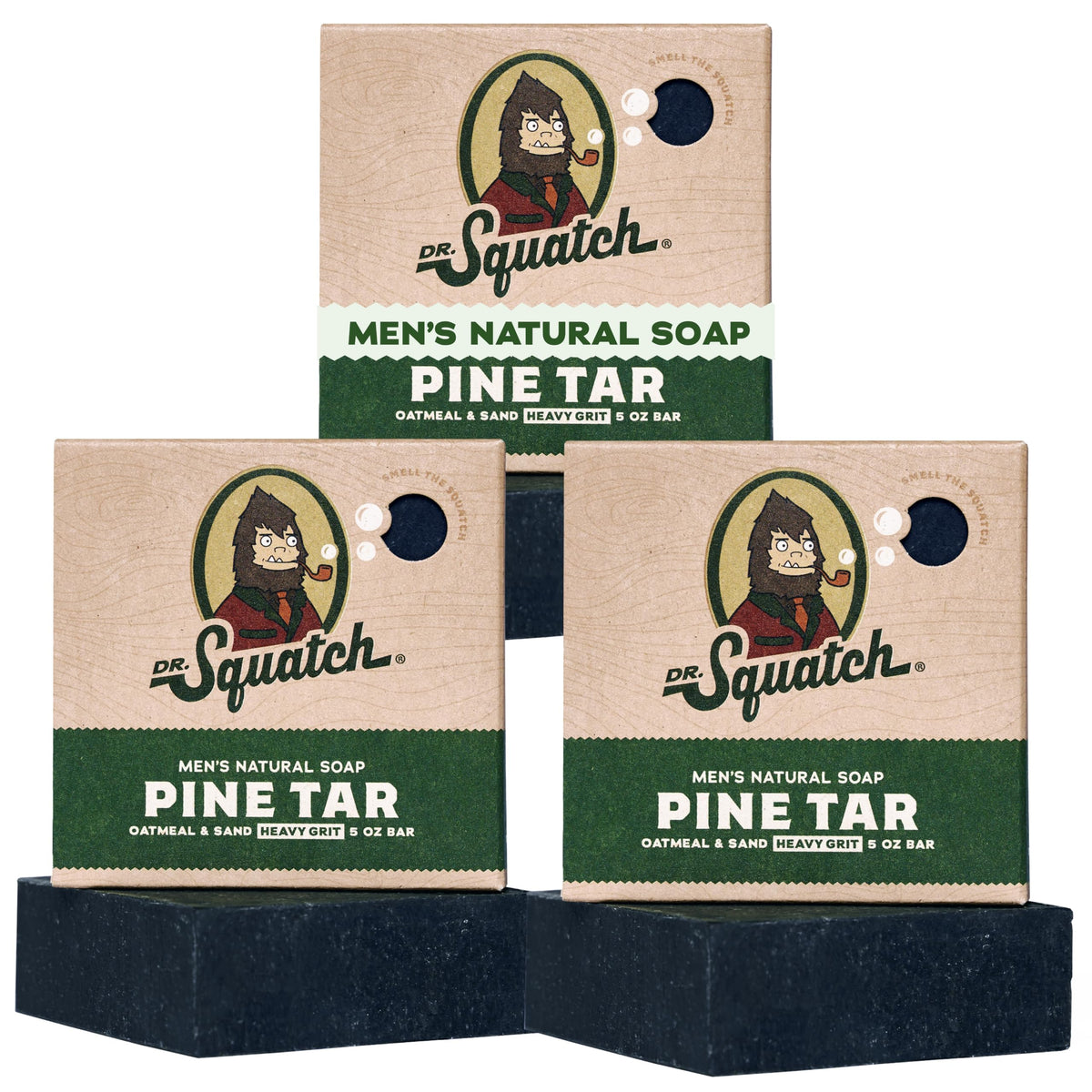 Dr. Squatch Natural Men’s Bar Soap - Cold Process Body Soap Bar with Natural Oils - Gifts for Men - Bay Rum (5 oz, 3-Pack)