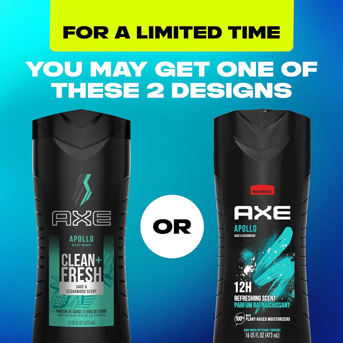 AXE Sage & Cedarwood Body Wash Apollo 4 Count 16 fl oz