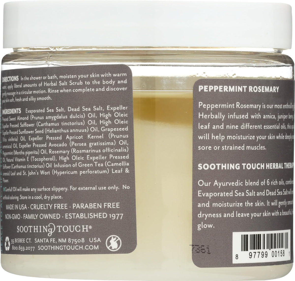 Soothing Touch Herbal Salt Scrub, Peppermint Rosemary - 20 Oz