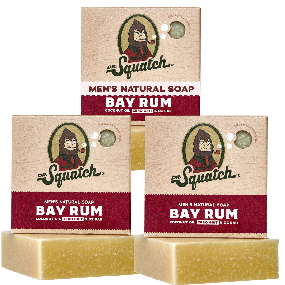 Dr. Squatch Natural Men’s Bar Soap - Cold Process Body Soap Bar with Natural Oils - Gifts for Men - Pine Tar (5 oz, 3-Pack)