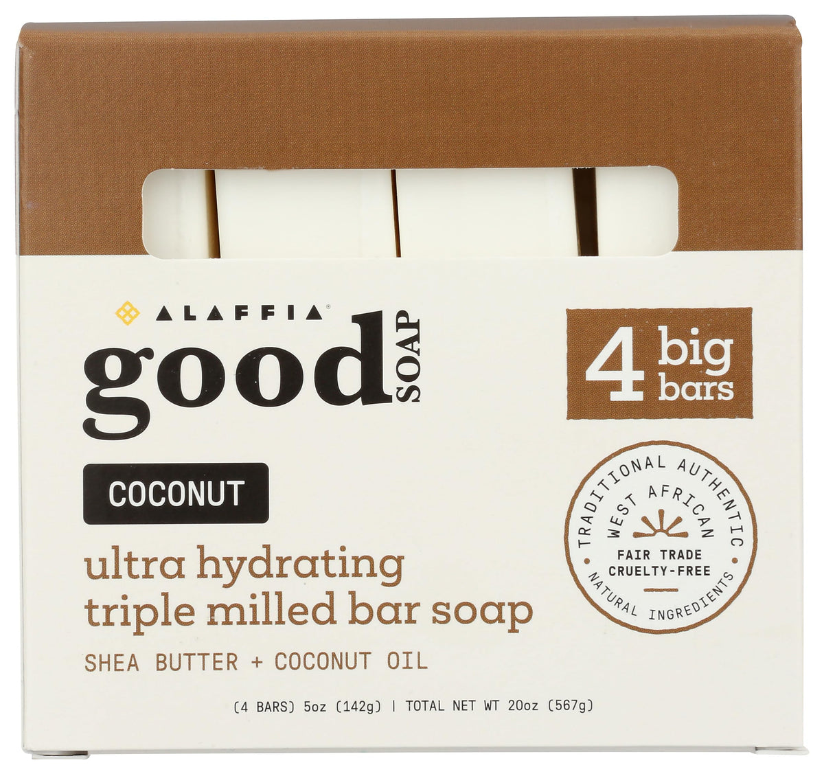 Alaffia, Good Soap Peppermint Value Pack 4 Count, 5 Ounce