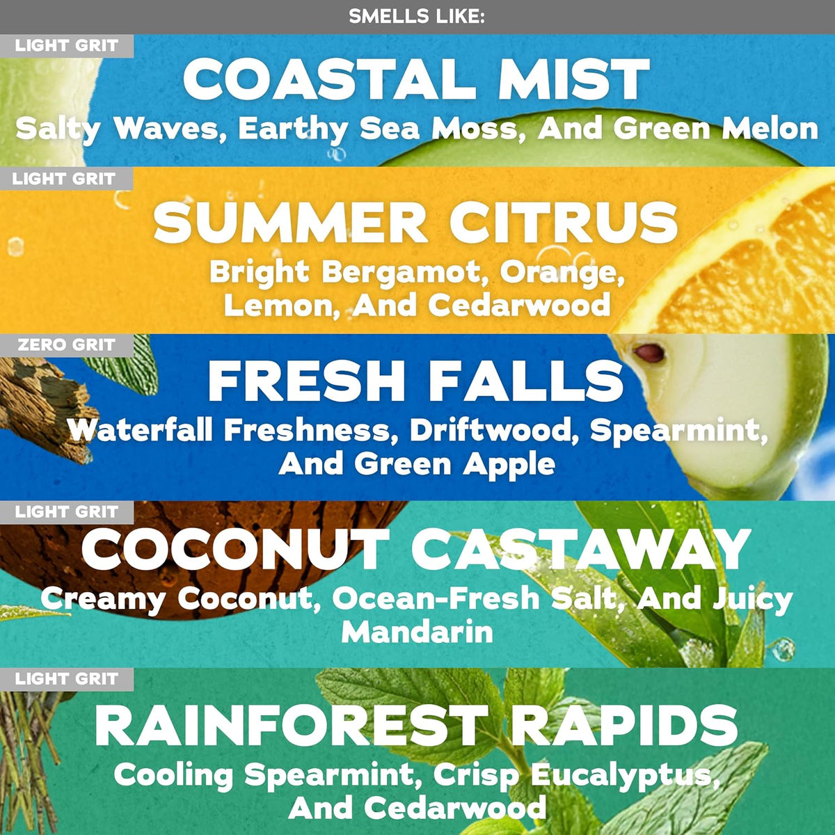 Dr. Squatch Natural Men’s Bar Soap - Cold Process Body Soap Bar with Natural Oils - Gifts for Men - Summer Citrus, Coconut Castaway, Fresh Falls, Coastal Mist & More (5 oz, 5-Pack, Scents May Vary)